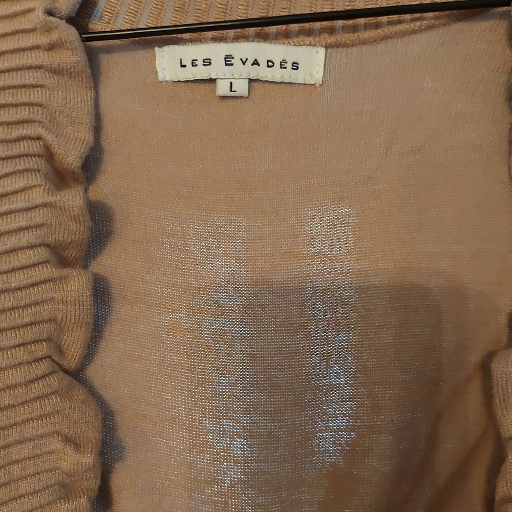 Tan Ruffle Sweater Vest - Picture 3 of 3